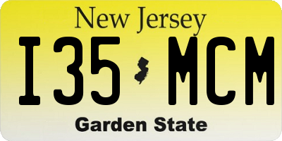 NJ license plate I35MCM