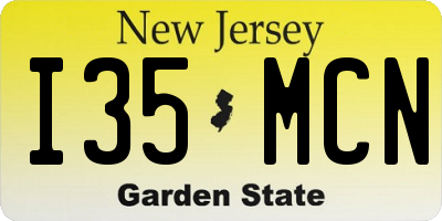 NJ license plate I35MCN