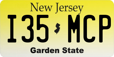 NJ license plate I35MCP