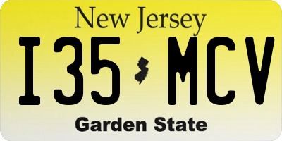 NJ license plate I35MCV