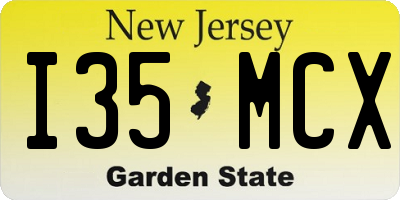 NJ license plate I35MCX