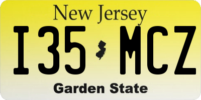 NJ license plate I35MCZ