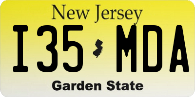 NJ license plate I35MDA