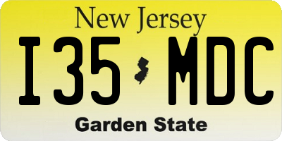 NJ license plate I35MDC