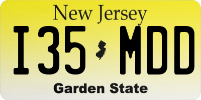 NJ license plate I35MDD