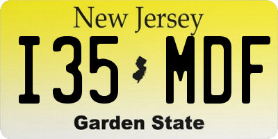 NJ license plate I35MDF