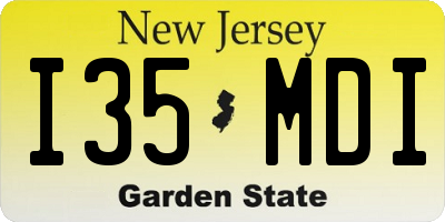 NJ license plate I35MDI