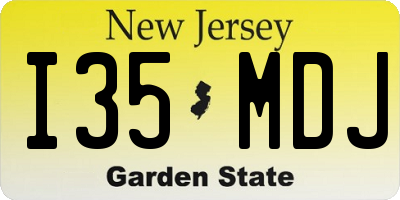 NJ license plate I35MDJ