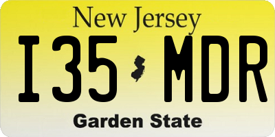 NJ license plate I35MDR