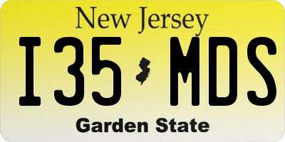 NJ license plate I35MDS
