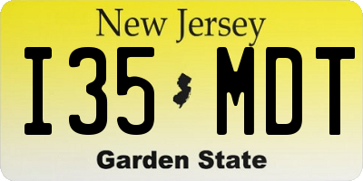 NJ license plate I35MDT