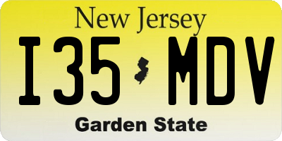 NJ license plate I35MDV