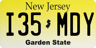 NJ license plate I35MDY