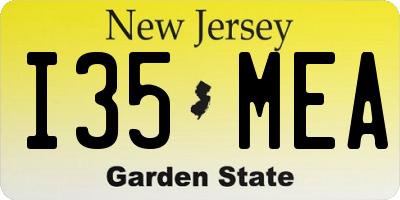 NJ license plate I35MEA