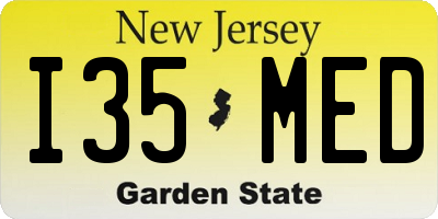 NJ license plate I35MED