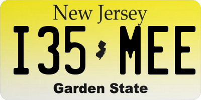 NJ license plate I35MEE