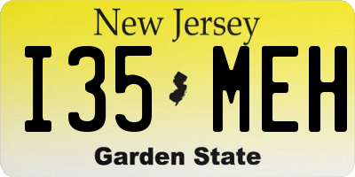 NJ license plate I35MEH