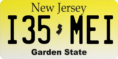 NJ license plate I35MEI