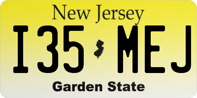 NJ license plate I35MEJ