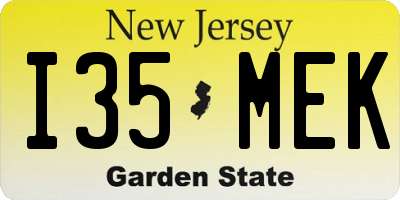 NJ license plate I35MEK