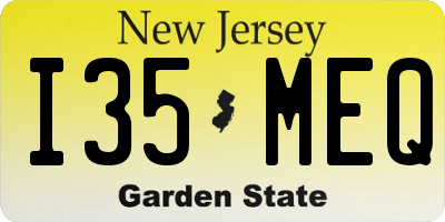 NJ license plate I35MEQ
