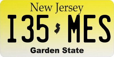 NJ license plate I35MES