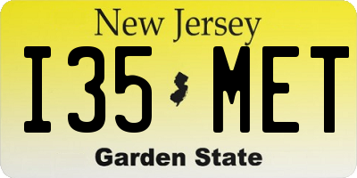 NJ license plate I35MET