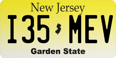 NJ license plate I35MEV