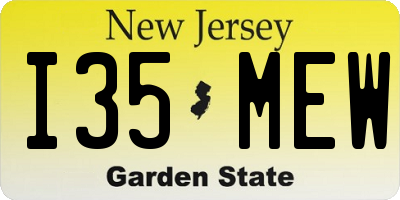 NJ license plate I35MEW