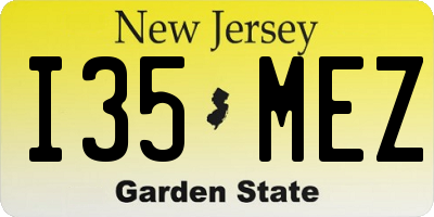 NJ license plate I35MEZ