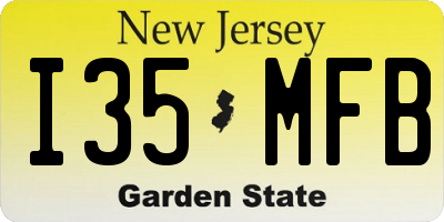 NJ license plate I35MFB