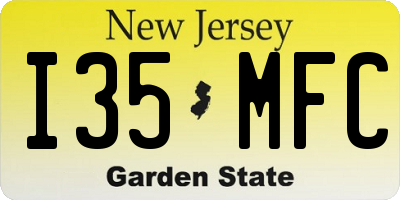 NJ license plate I35MFC