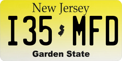 NJ license plate I35MFD