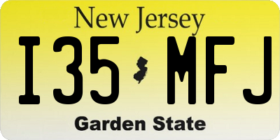 NJ license plate I35MFJ