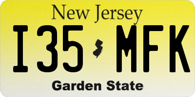 NJ license plate I35MFK