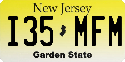 NJ license plate I35MFM