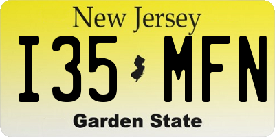 NJ license plate I35MFN