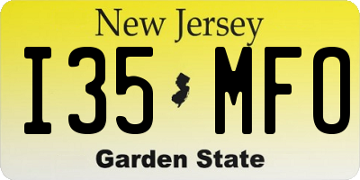 NJ license plate I35MFO