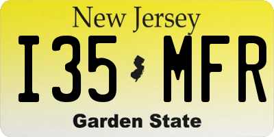 NJ license plate I35MFR