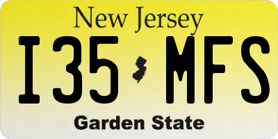 NJ license plate I35MFS