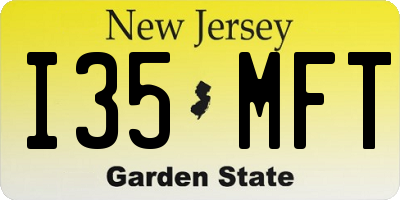 NJ license plate I35MFT