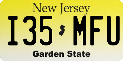 NJ license plate I35MFU