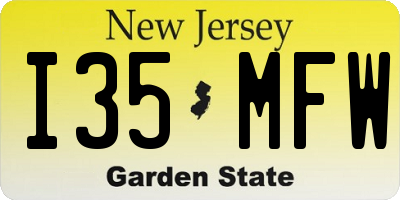 NJ license plate I35MFW