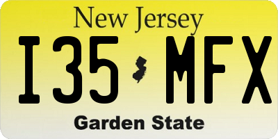 NJ license plate I35MFX