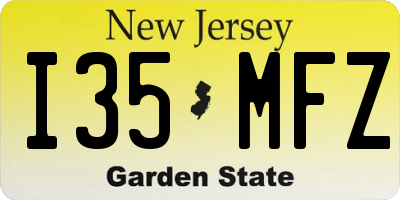 NJ license plate I35MFZ