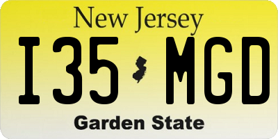 NJ license plate I35MGD