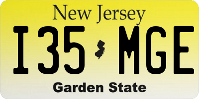 NJ license plate I35MGE