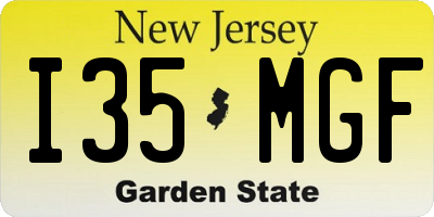 NJ license plate I35MGF