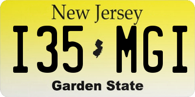 NJ license plate I35MGI