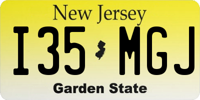 NJ license plate I35MGJ